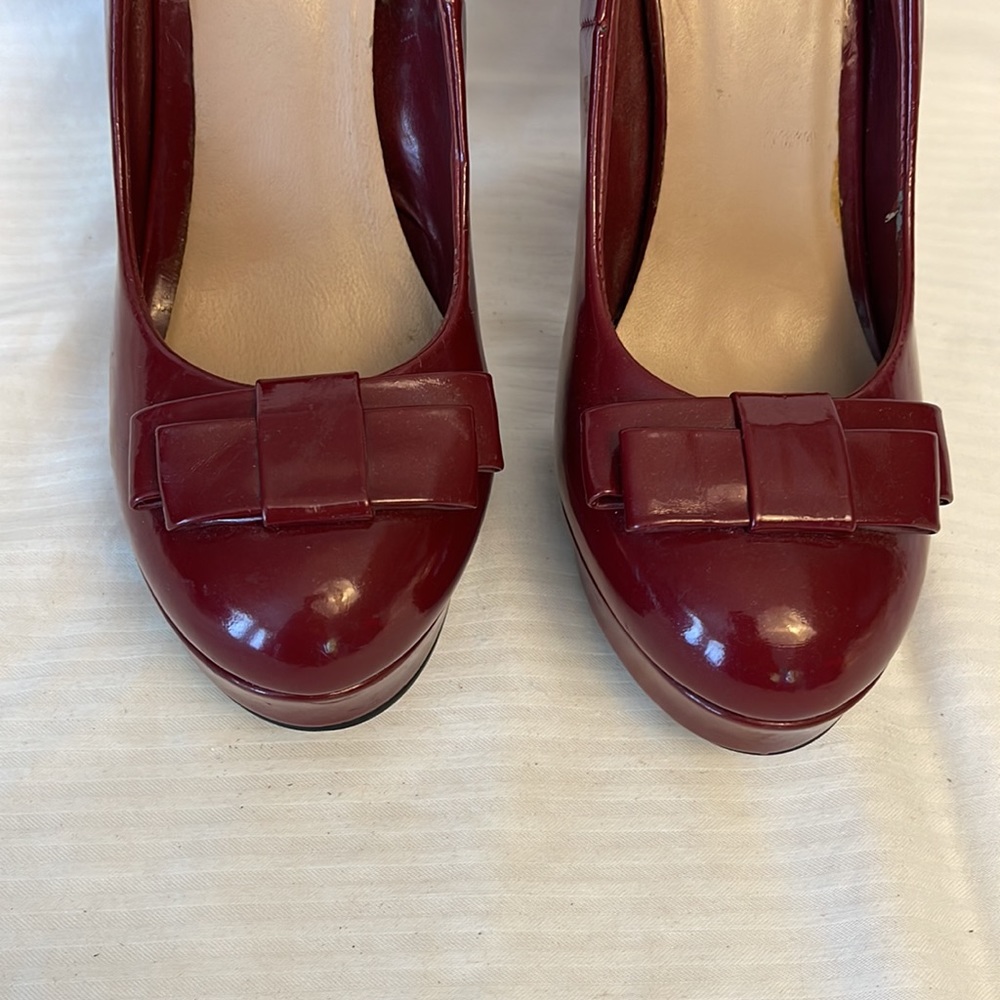 POUR La VICTOIRE Platform Heels Red Size 8 - Picture 5 of 13